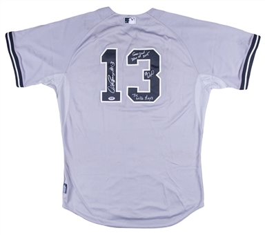 2015 Alex Rodriguez Game Used and Signed New York Yankees Road Jersey Worn on May 1, 2015 to Hit Home Run #660 Tying Willie Mays on All Time Home Run List (MLB Authenticated, Steiner & PSA/DNA)